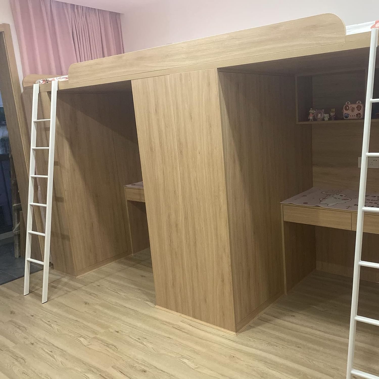 TONG TONG Cm Scala A Castello Superiore,Camper Rimorchio Camper In Metallo Scaletta Di Risalita, A Pavimento E Con Ganci Scala Per Letto A Soppalco, Bambini Adulti (160cm, Bianco)