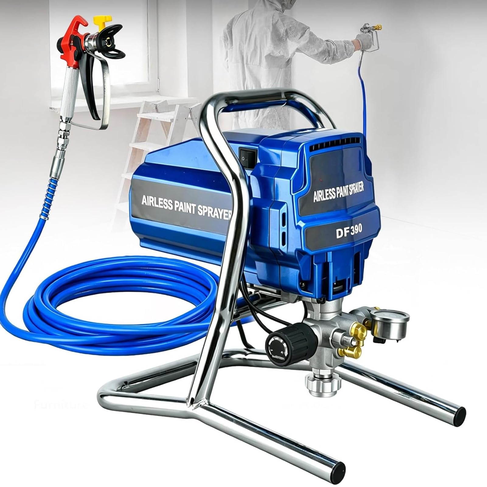 LYJIANGXIN Airless Paint Sprayer, 3000PSI High Efficiency Paint Sprayer Gun,Thinning-Free, with 5m Hose, Paint Sprayer for Home, Yard, Garden, with 5m Hose, Commercial Use