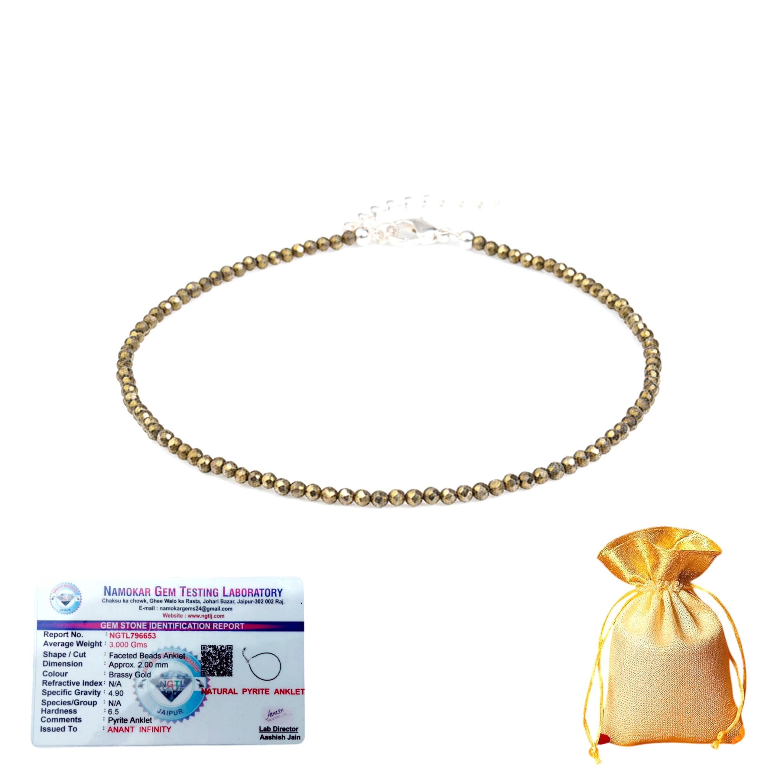 Raw Pyrite Anklet for Women | Spiritual Jewellery for Women | Best Gift Items | Stone of Money, Protection & Power (Raw Pyrite Anklet, 1)-image-35