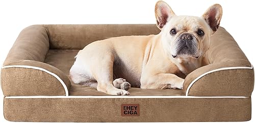 Miniatura 29 de EHEYCIGA – Cama ortopédica mediana impermeable para perros medianos, de espuma viscoelástica tipo caja de huevos, con bordes elevados y base