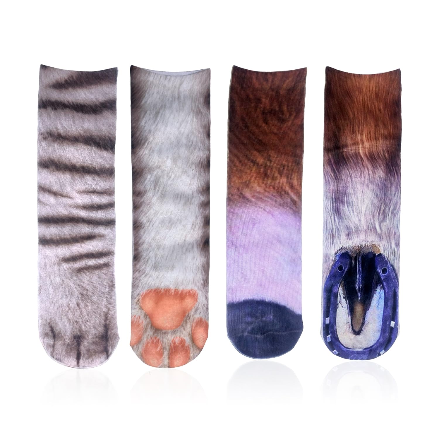 2 Pairs Of Animal Claw Socks, Horseshoe Cat Claw Shape, Creative And Novel, Comfortable And Breathable, Universal For Both Men And Women, And Fun Casual Socks.