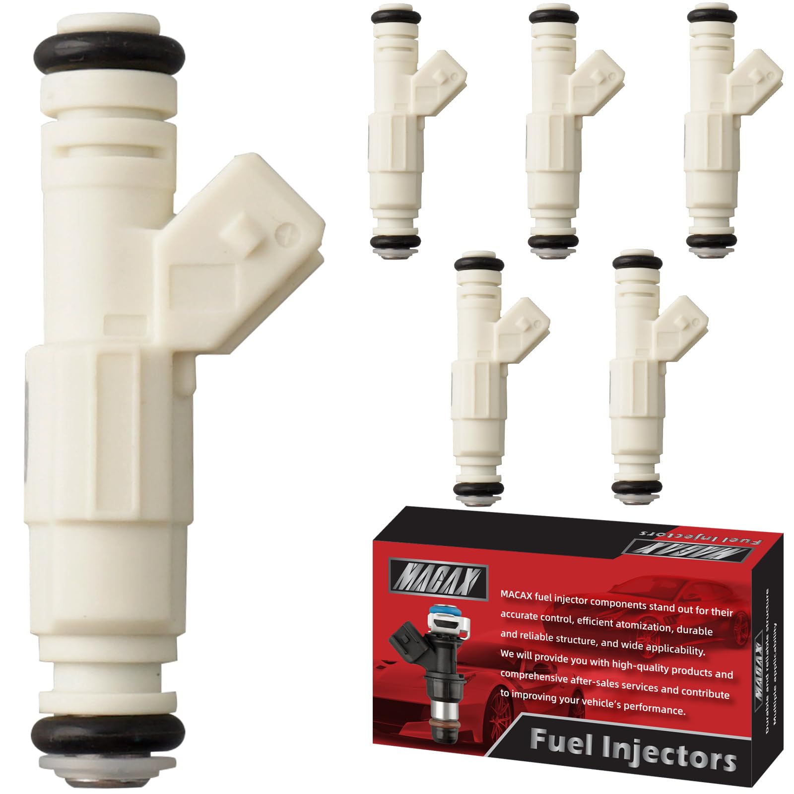MACAX Set of 6 Fuel Injectors 24508208 FJ250 832-11163 FJ10300 Replacement | Compatible with Buick Riviera Regal Chevrolet Impala Monte Carlo Pontiac