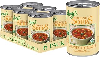 Amy's Organic Chunky Vegetable Soup - Vegan Gluten Free Low Fat 14.3oz Cans Pack of 6