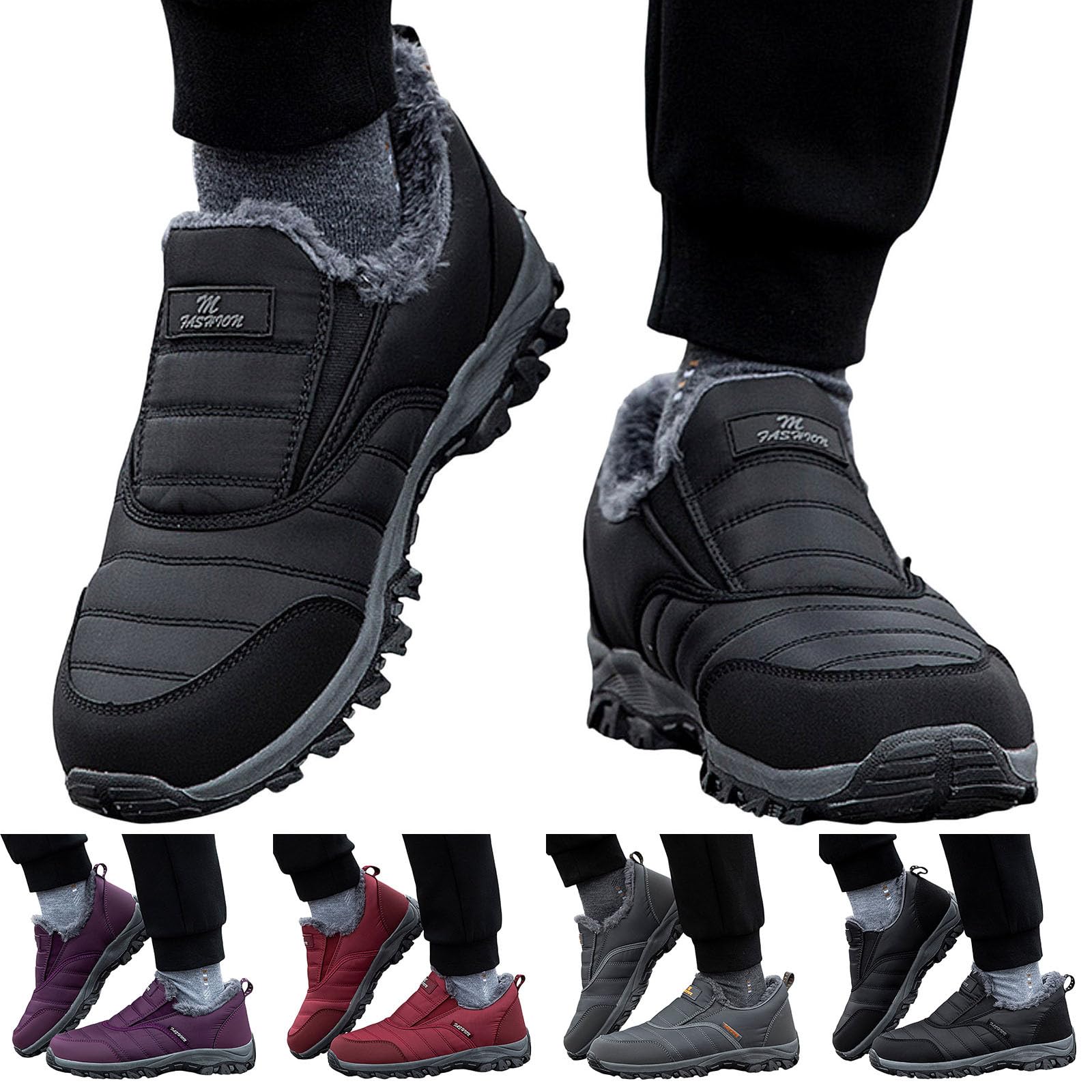 Scarponcino Bambino 2026 Stivali da Neve Donna Invernali Caldi e Ispessiti Stile Coppia Moda Semplice Comodo Fondo Spesso Slip On Scarpe Casual Pioggia