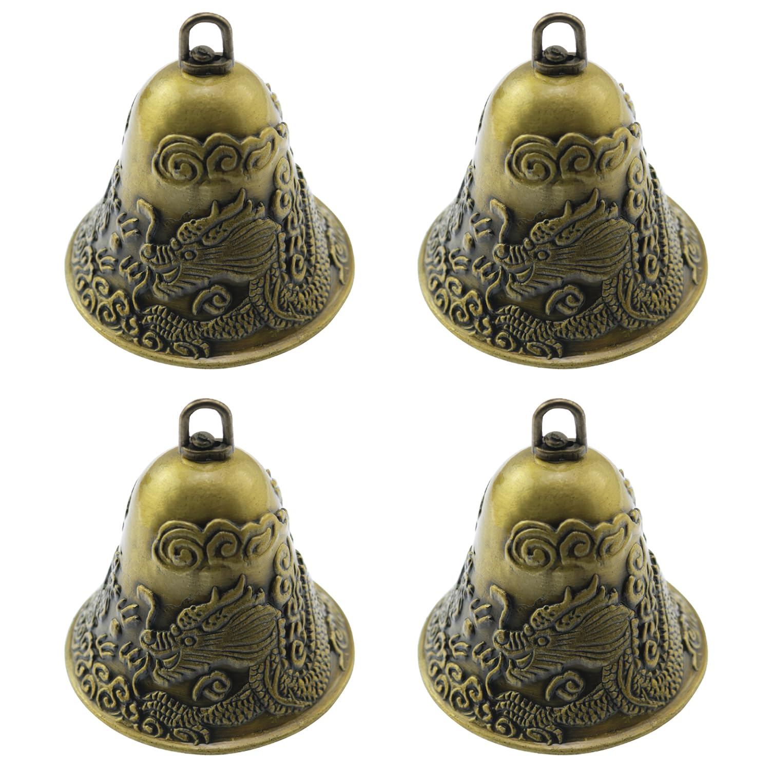 yyangz 4PCS Vintage Bell Bells Zinc Alloy Patterned Wind Bells Accessories Crafts Decorative Home Garden Park Party Christmas Decoration
