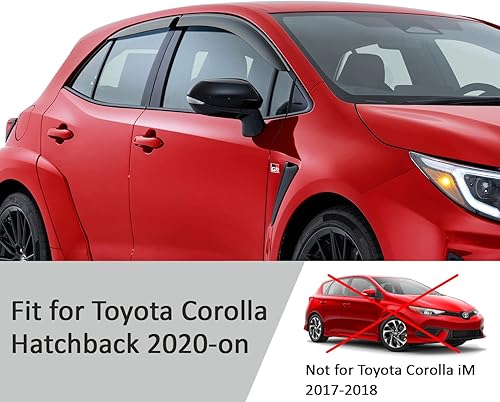 Miniatura 5 de Voron Glass Protectores de lluvia extra duraderos con cinta adhesiva para Toyota Corolla 2020-2024 Hatchback, deflectores de ventana, viseras de