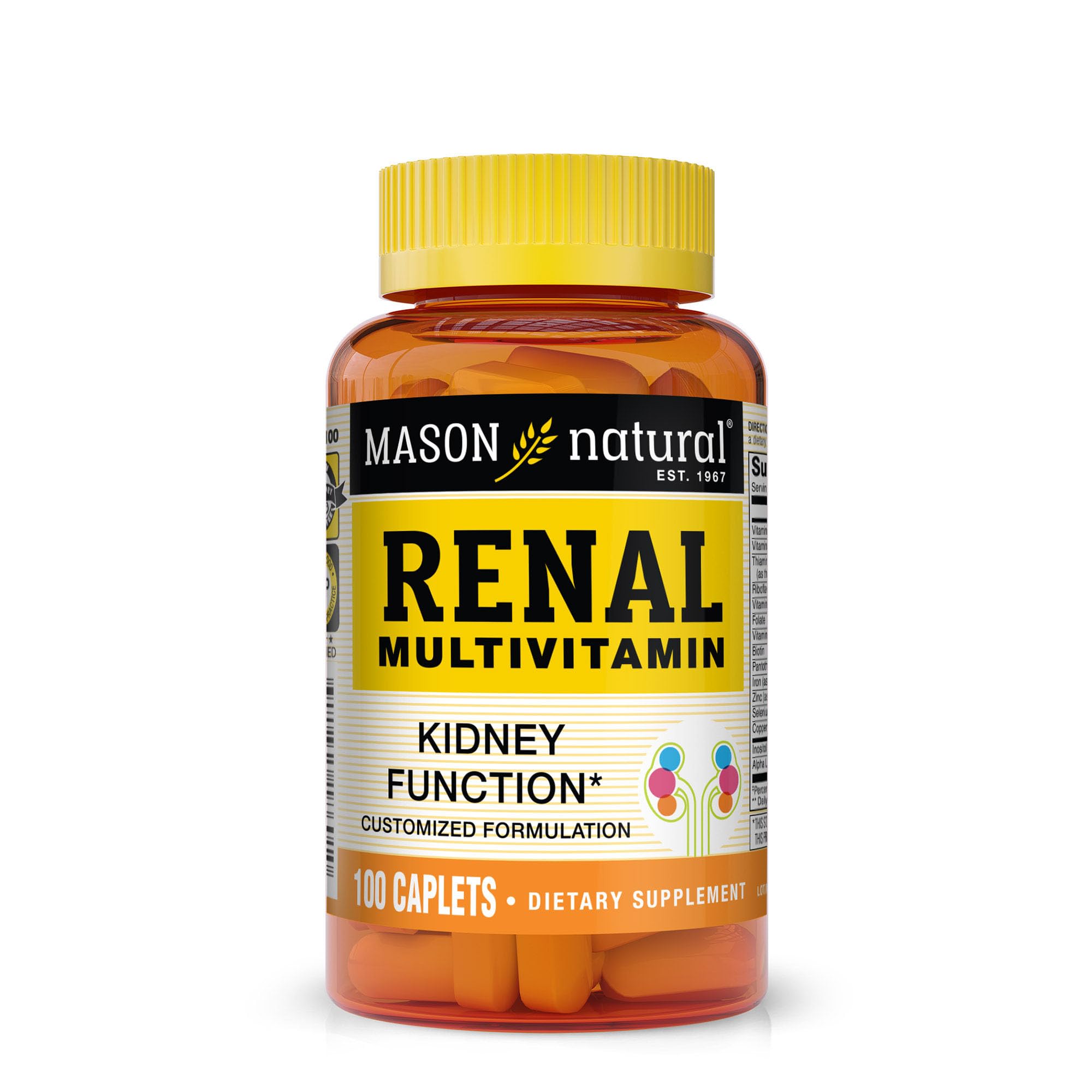 MASON NATURAL Renal Multivitamin with ALA & B Vitamins, 100 Day Supply