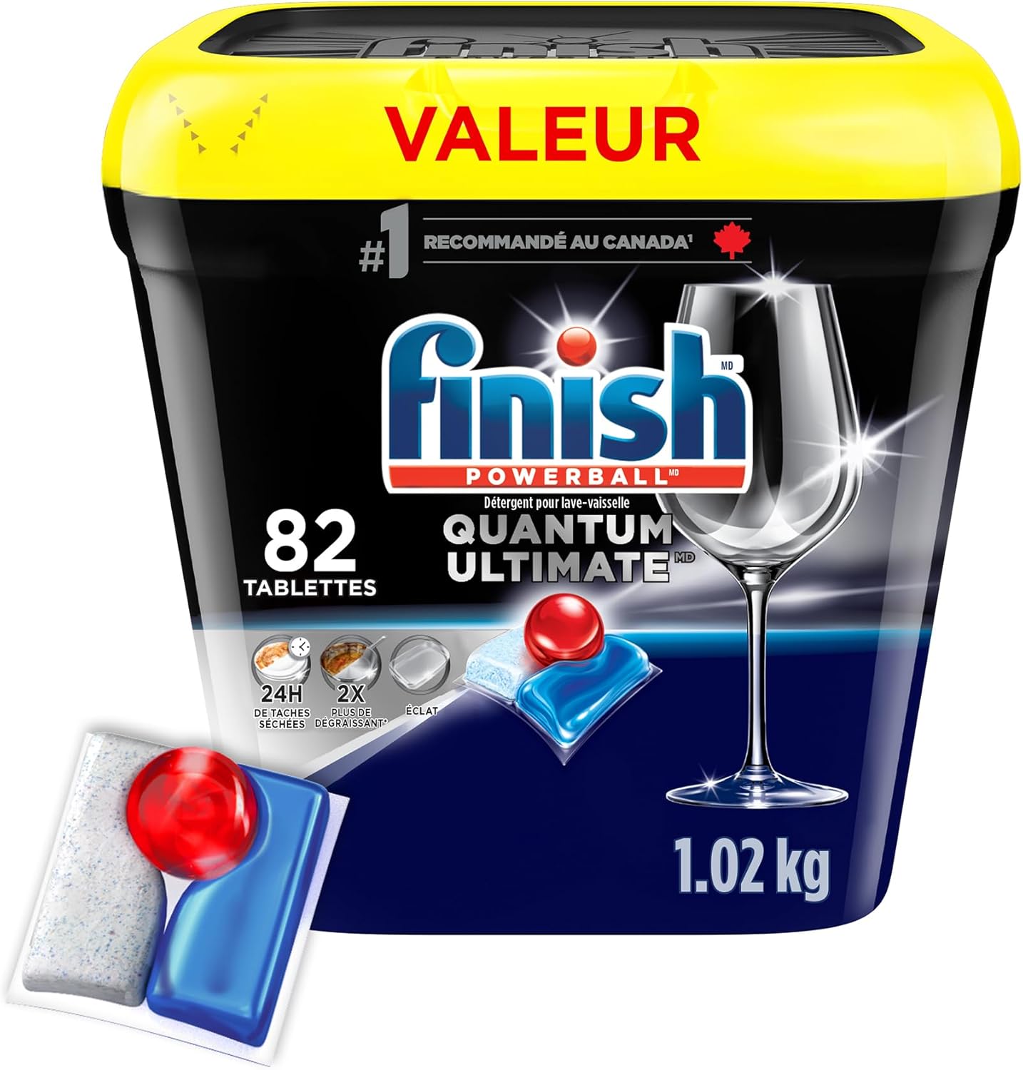 Finish® Quantum Ultimate® Dishwasher Detergent Pods, No pre sinse needed, For Deep clean & sparkling shine, 82 Tabs - Image 2