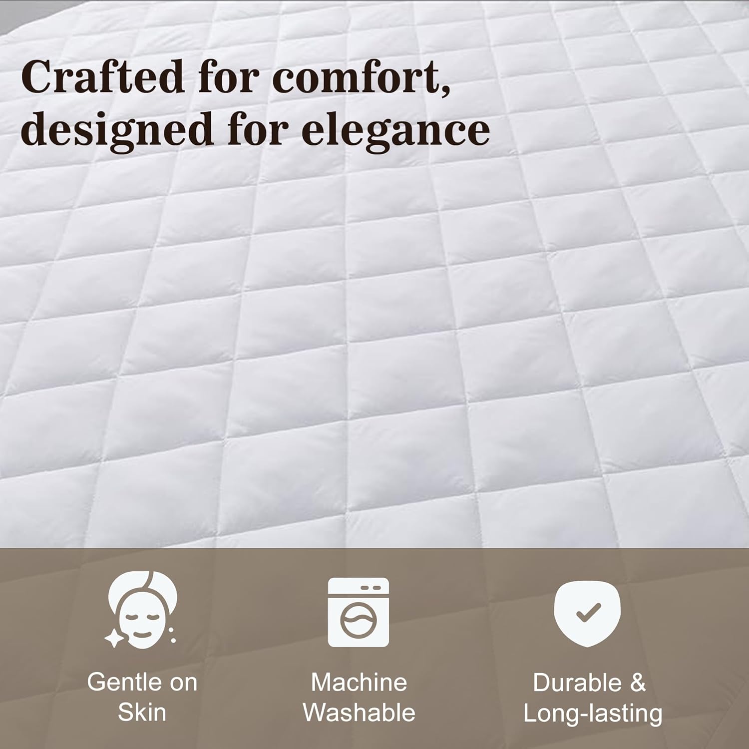 BolBom*S Full Mattress Pad, Soft Microfiber Cover Mattress Topper, Home Essential Stretches up to15 inches Deep Pocket Mattress Protector, Full Size 54X75X15, White, Perfect for Daily Use