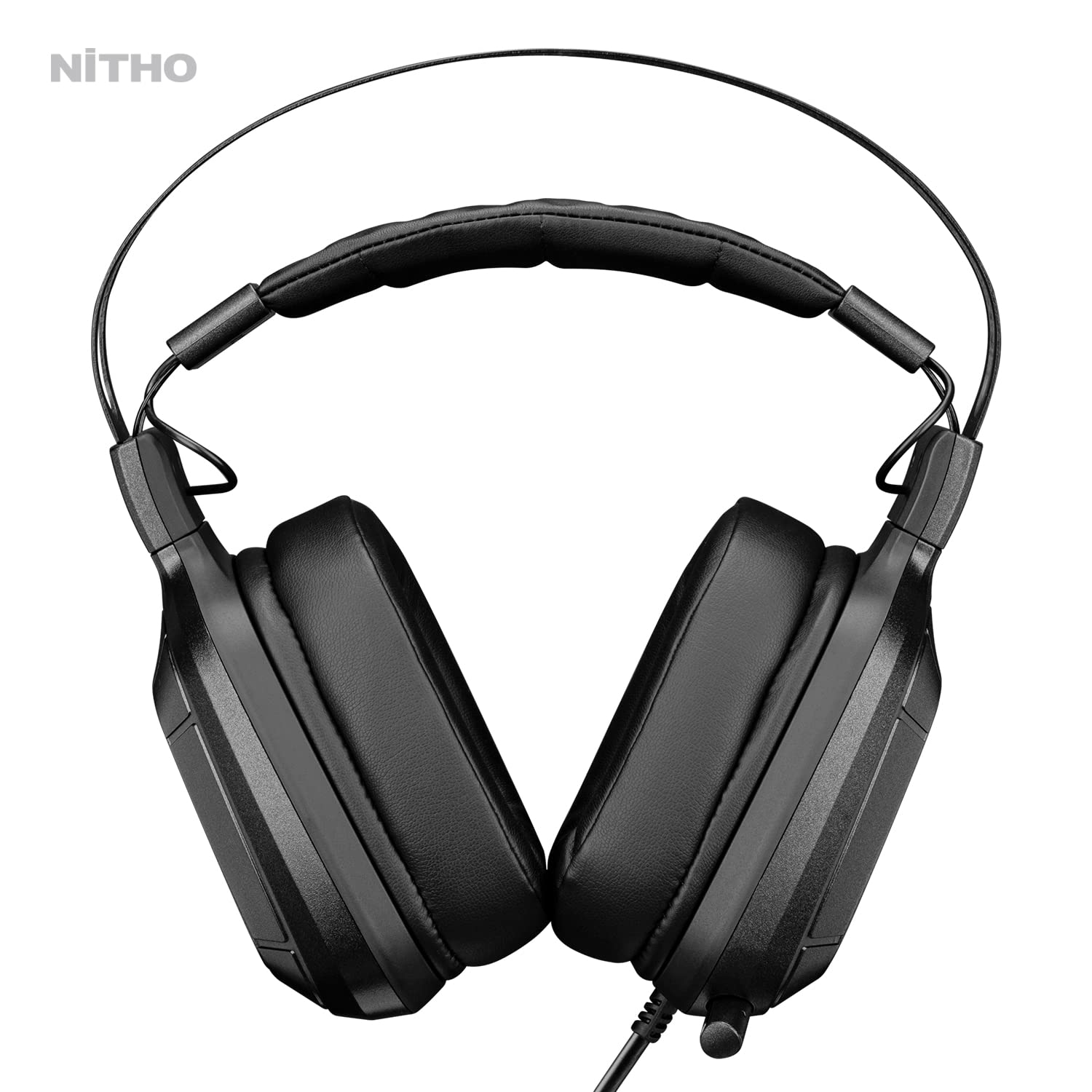 NITHO TITAN PRO Cuffie Gaming per PC/PS4/PS5, Cuffie da Gioco con Surround Sound 7.1, Driver da 50mm, ‎Jack USB 3.5 mm, Microfono Cardioide - Nero