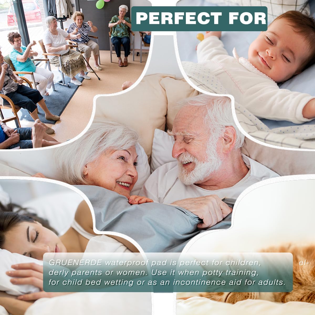 Waterproof Washable Seat Protector Pads Reusable Incontinence Chair Pads Resuable Pee Pads for Senior Adults Kids Stay Well in Place 22"X21" Beige 2Pcs image 5