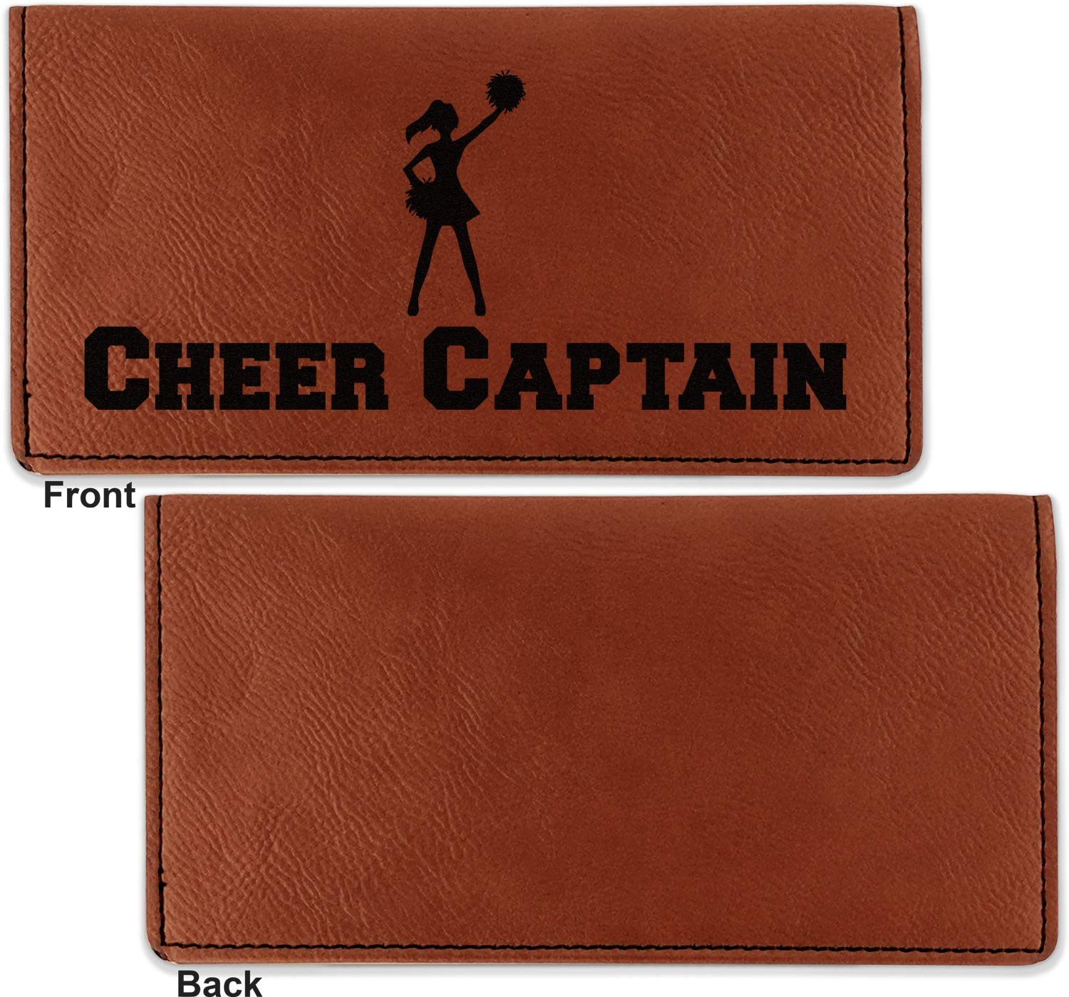 RNK Shops Personalized Cheerleader Leatherette Checkbook Holder - Single Sided