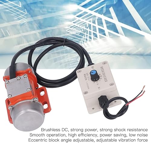 Miniatura 4 de Motor vibrador de hormigón, 30W 4000RPM DC Motor eléctrico de vibración de hormigón sin escobillas, con controlador de velocidad, para mesa