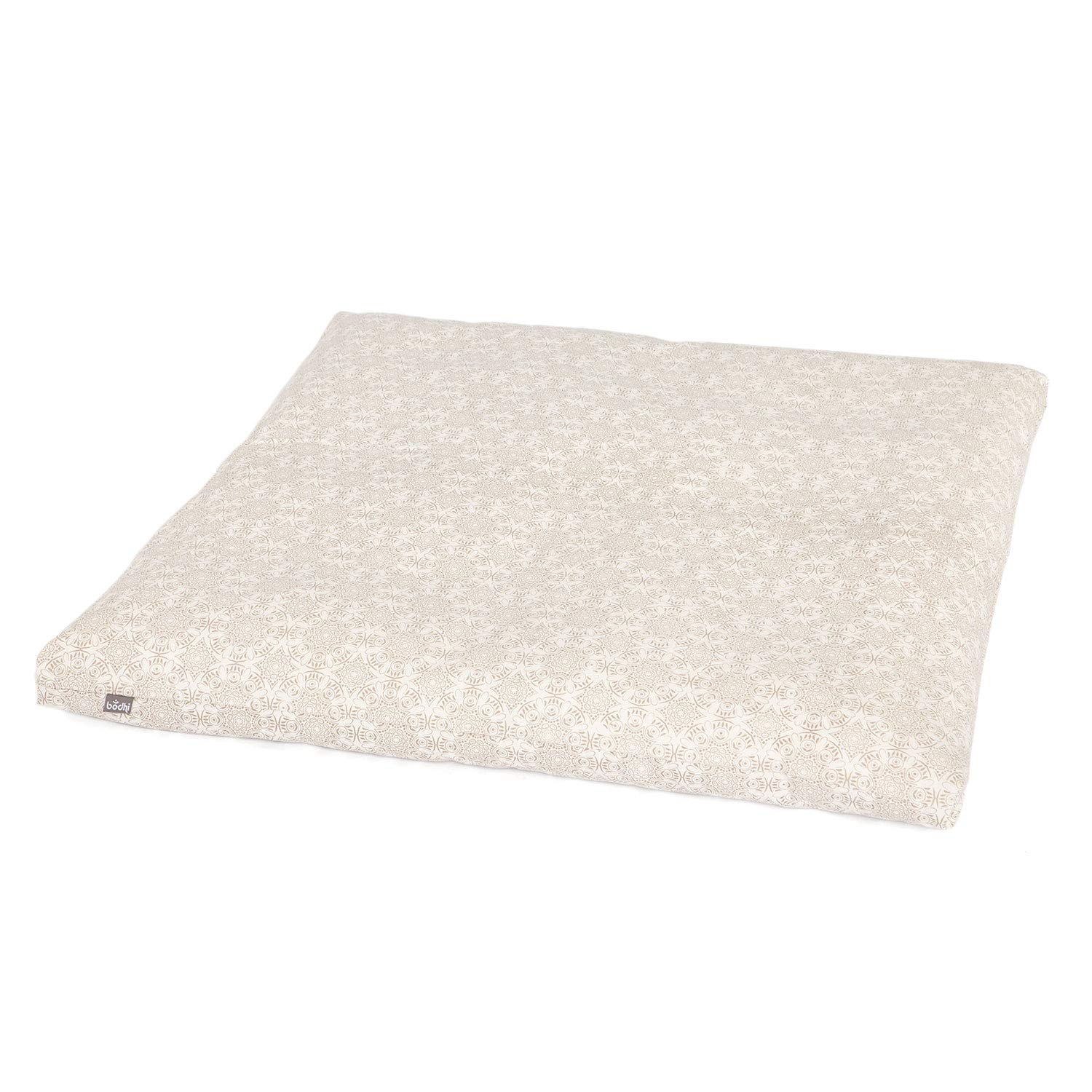 Bodhi Meditationsmatte ZABUTON aus Maharaja Collection | Gemusterte Yoga Matte mit abnehmbarem Bezug aus Bio-Baumwolle | Meditationskissen Unterlage | Maße 80 x 80 x 6 cm