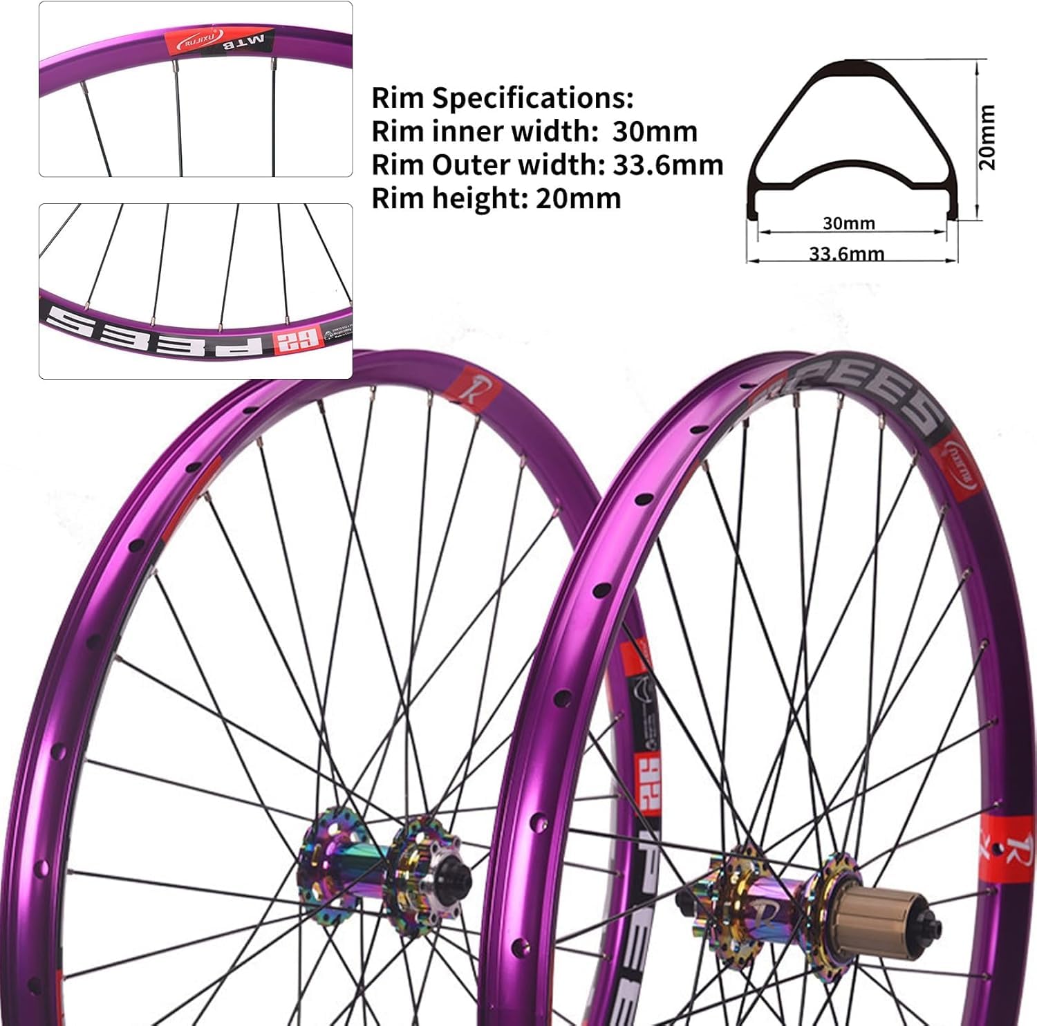 26/27,5/29Zoll Mountainbike Laufradsatz Schnellspanner Räder Alu Felgen Scheibenbremse Vorder- Und Hinterradnaben Für 8-9-10-11-12 Fach Kassette