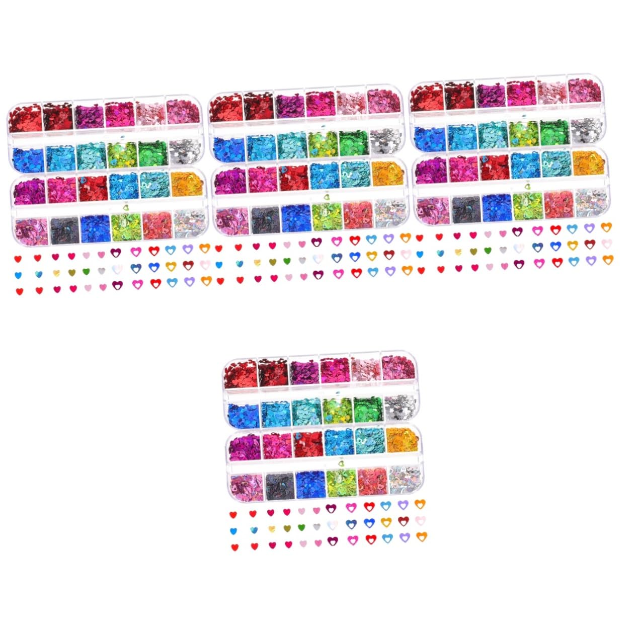 FOMIYES 4 Set Di Paillettes Per Unghie A Forma Di Cuore Glitter Per Unghie Forniture Per Nail Art Per Donne 2 Scatole*4