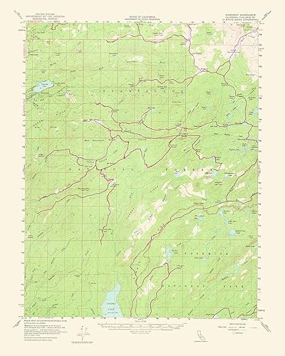 Posterazzi PDXCAPI0003LARGE Pinecrest California Quad 1964 USGS Poster Print, 24 x 36, Multicolor