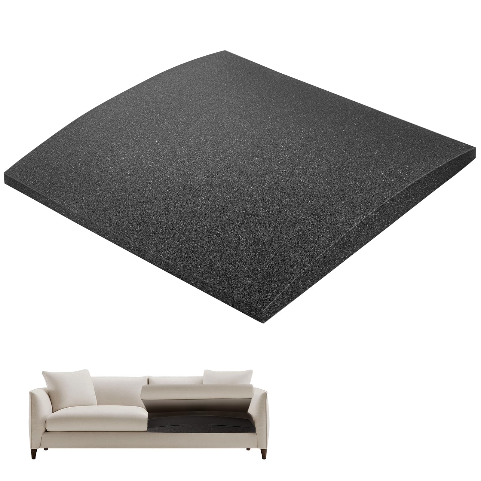 GROWNEER Sofa Cushion Support for Sagging Seats 50x50cm High-Density 45D Foam Couch Saver for Under Cushion Repair, Furniture Chair Replacement Durable & Cuttable