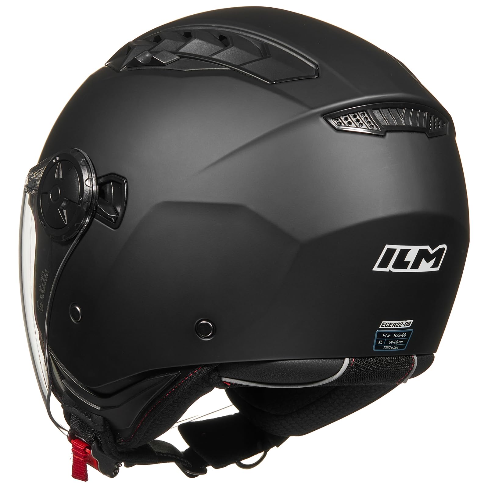 ILM Casco Moto Abierto 3/4 con Doble Visera Hombre Mujer Jet Vintage Retro para Adultos ECE22.06 Homologado Modelo HS399