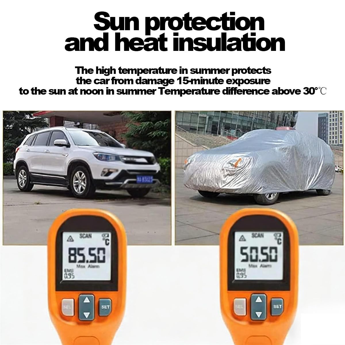 Funda Universal Móvil para Coche,Automática Solar,Mando a Distancia,One-Click Retráctil,Impermeable Antigranizo,Protección Total para Uso Exterior Todo El Año Black-YL