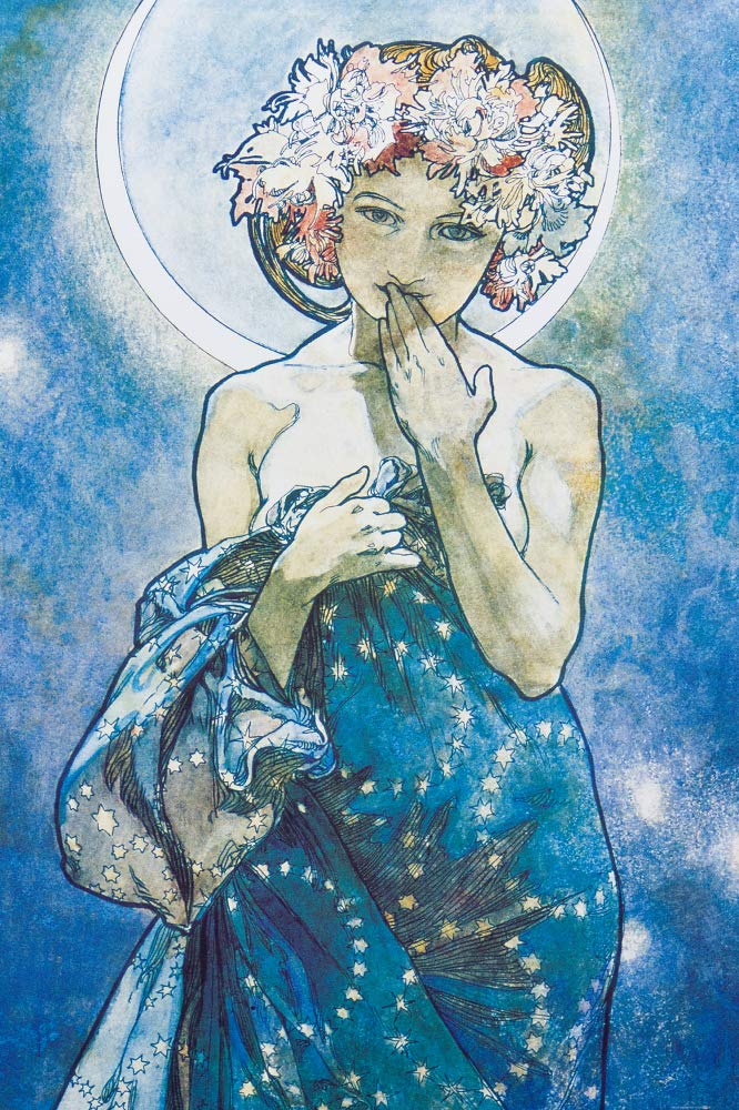 1art1 Alphonse Mucha Póster La Luna, 1902 Póster Impresión Artística 120x80 cm