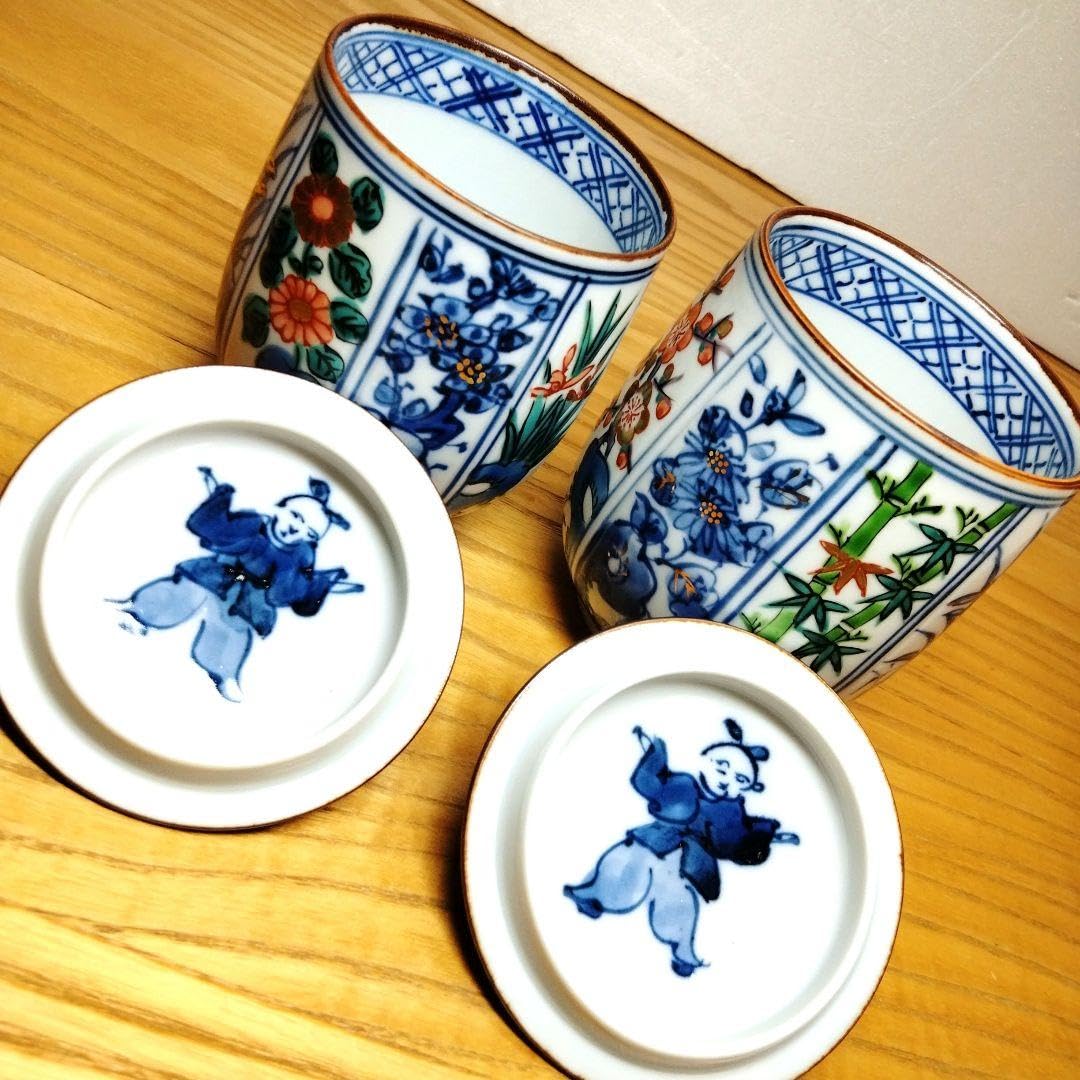 Amazon | 清水焼 京焼 平安瑞松 色絵湯呑み茶碗 | ノーブランド品