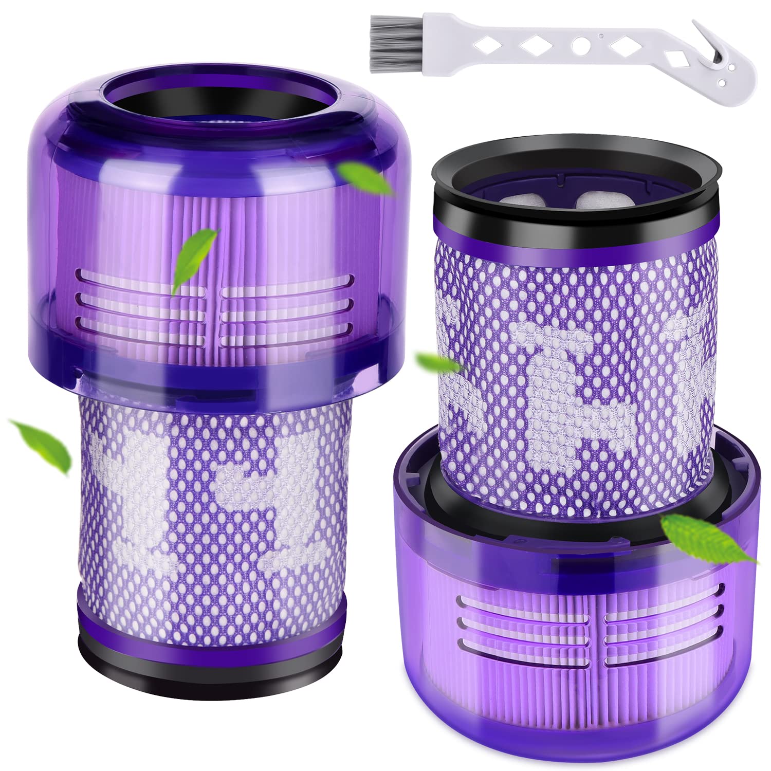 Rebirthcare 2 Pezzi V12 Filtro per Dy.son V12 Detect Slim Absolute Extra Pro Plus Motorhead Complete Total Clean Aspirapolvere, Parti di ricambio #DY-971517-01 (2*V12 Filtro)