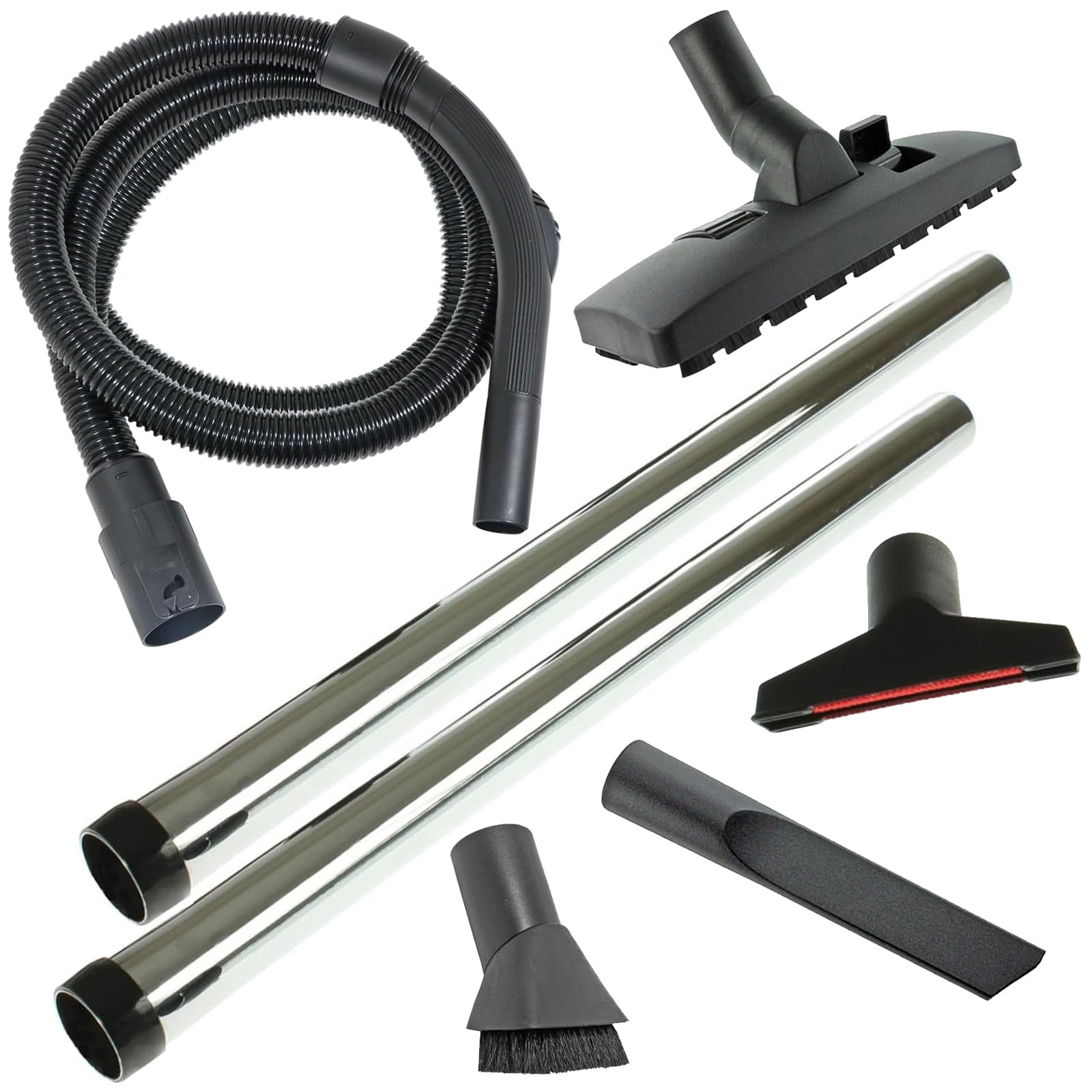 SPARES2GO Extension Rod Hose Tool Kit for Guild GWD16 16L GWD30 30L Wet & Dry Vacuum Cleaner (2.5m)