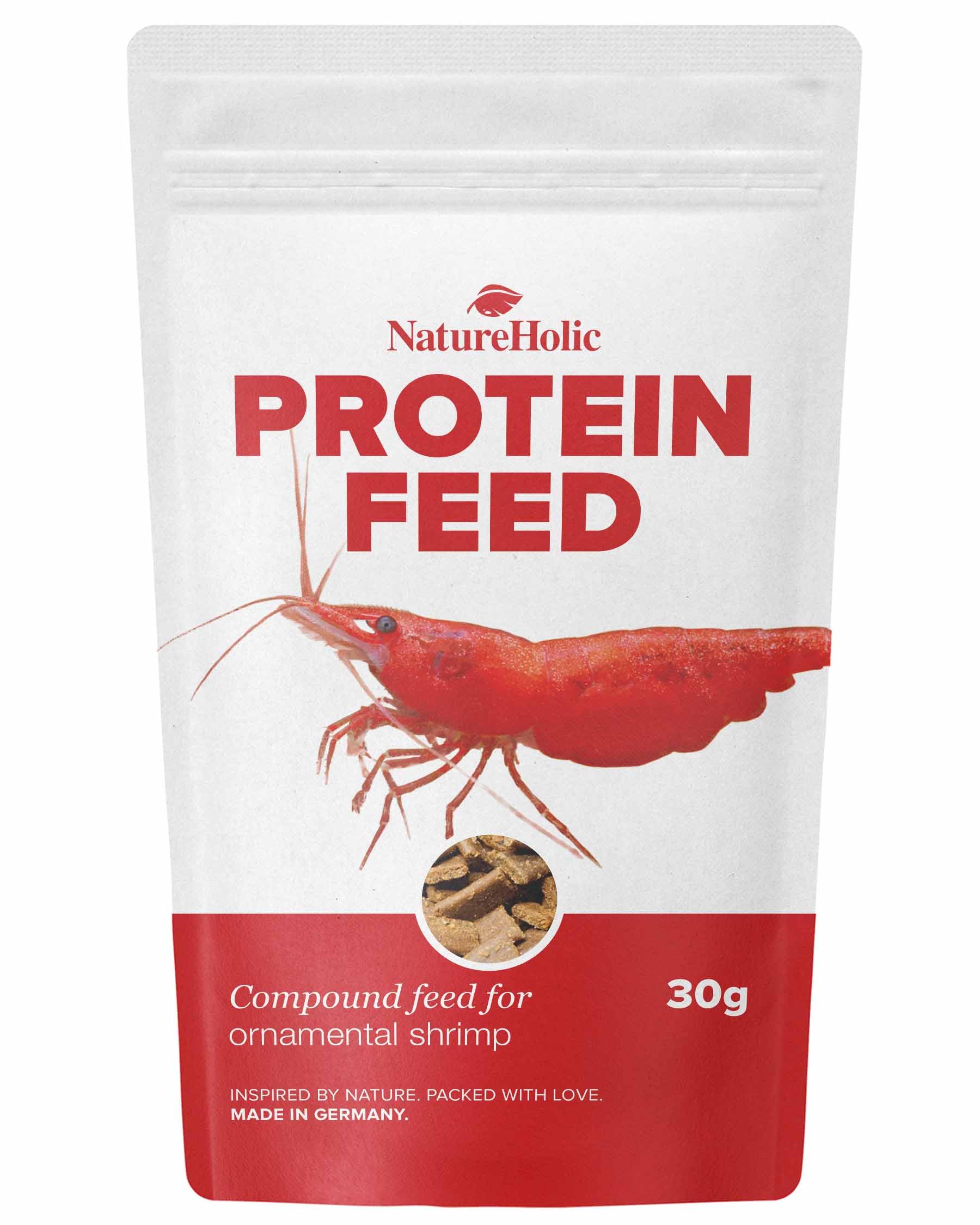 NatureHolic Proteinfeed, Shrimp Food, Protein Food, Made in Germany, Free from Fish Meal & Low-Quality Animal Meals, for Enhanced Shrimp Breeding & Growth