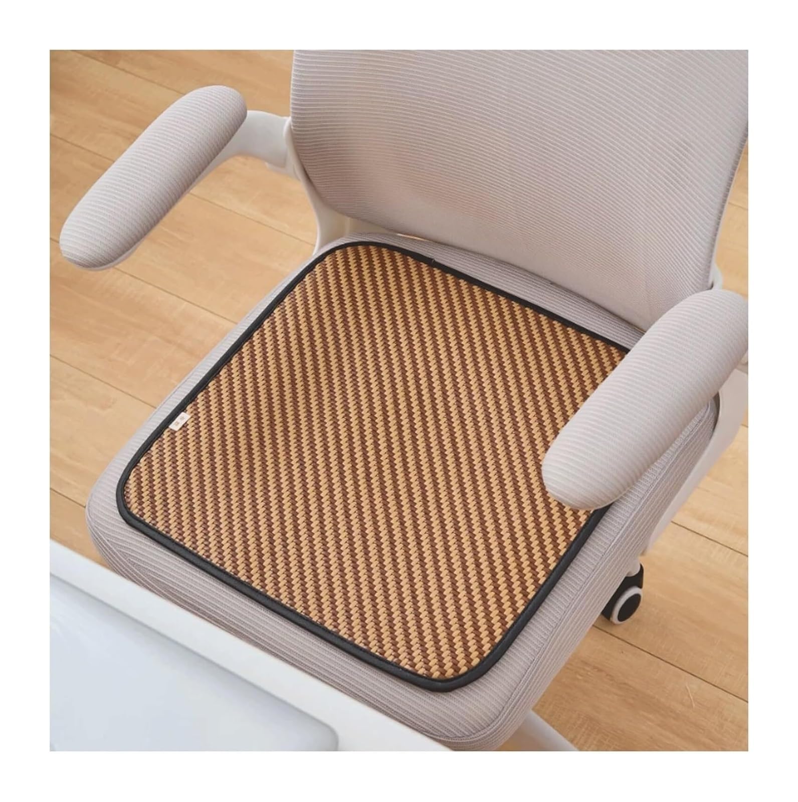 QCKNKMGG Cooling Bamboo Cushion Mat, Bamboo Seat Cushion Multicolor Multiple Sizes for Dining Chairs Outdoor Seats(Brown,45x45cm)