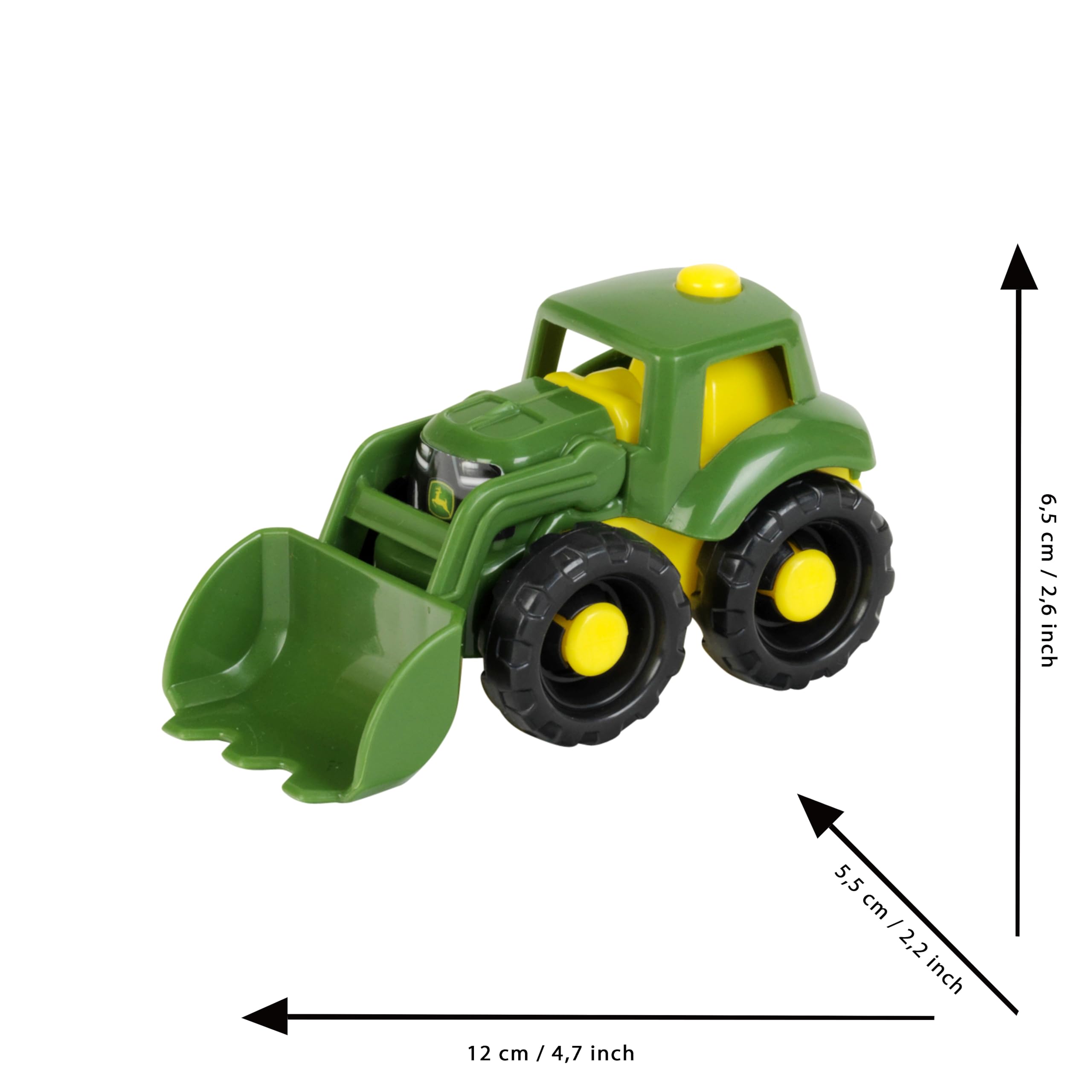 John Deere traktor, stabilny pojazd do piaskownicy, wykonany z wytrzymałego, nadającego się do recyklingu tworzywa sztucznego, zabawka dla dzieci od 18 miesięcy