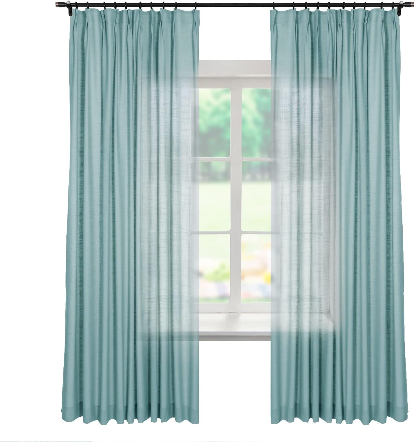 Amazon.com: Macochico Light Filtering Curtains 102 Inches Long Pinch
