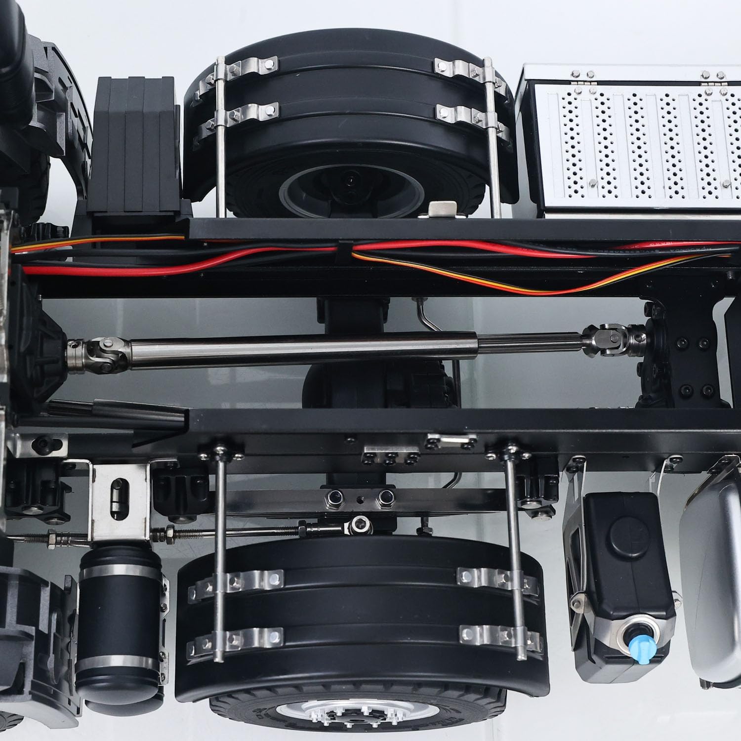 RTR Kabolite 8X8 1/14 RC Dump Truck K5703 Electric Lifting Remote Control Tipper Model 2Speed Gearbox Lights Sound System Hobby Grade Truck Model for Ages 14+(Grey)