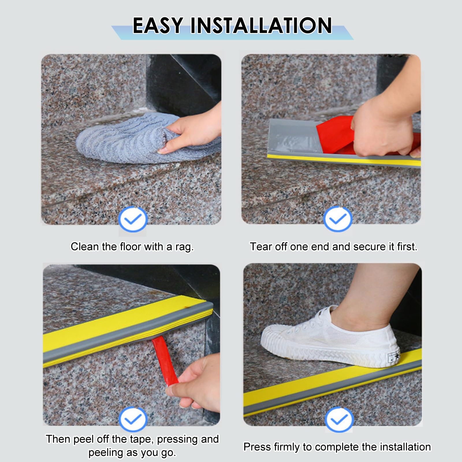 Tiras Antideslizantes Para Peldaños En Forma De L, Cantoneras Adhesivas Salva Escalones Y Zócalo Escaleras Protectoras, Protector Autoadhesivo Borde Escalera PVC Goma 5m Seguridad Hogar