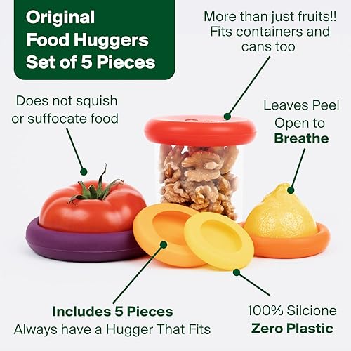 Miniatura 3 de Food Huggers Juego de 5 protectores de silicona reutilizables para alimentos., Autumn Harvest