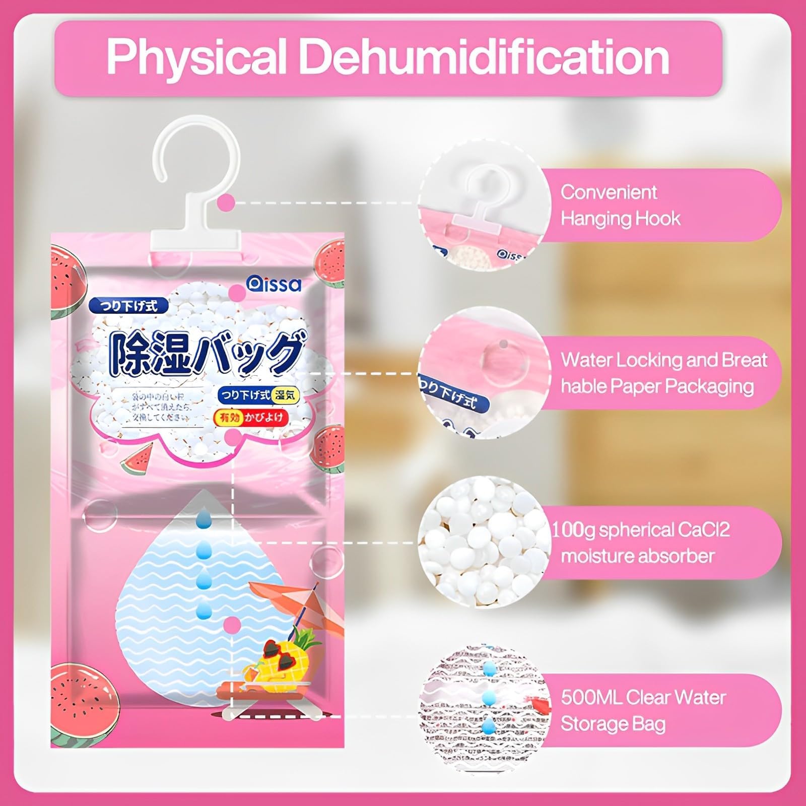 Bolsas Antihumedad,Pack x 9 Bolsas Antihumedad Deshumidificador, Deshumificador Percha Colgante Garaje,Bolsas Absorbe Humedad Premium, Combate el Moho y Protege tu Ropa