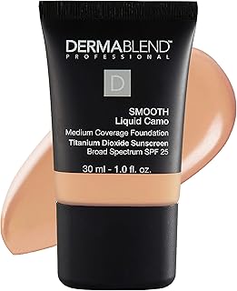 Dermablend Smooth Liquid Camo Foundation for Dry Skin with SPF 25, Medium Coverage Foundation and Hydrating Makeup
