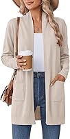 Zeagoo Women's Lightweight Long Cardigan Sweater Open Front Duster Knit Coat with Pockets for Fall Fashion
