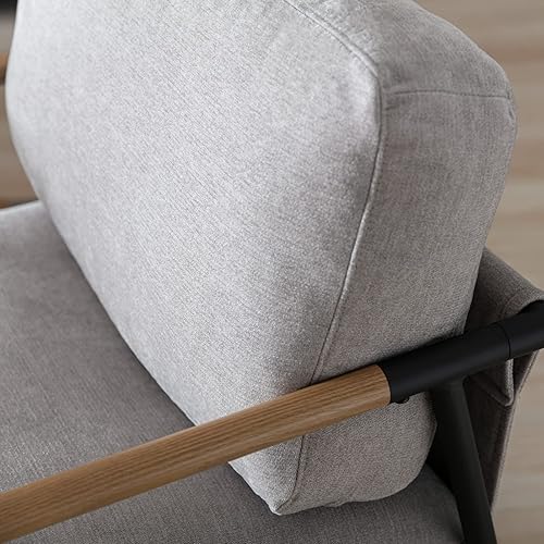 Miniatura 3 de Ya-Home Silla Decorativa de Mediados del Siglo, Silla Suave de Chenilla con Patas de Metal Negro, Silla Tapizada de Ocio para Sala de Estar