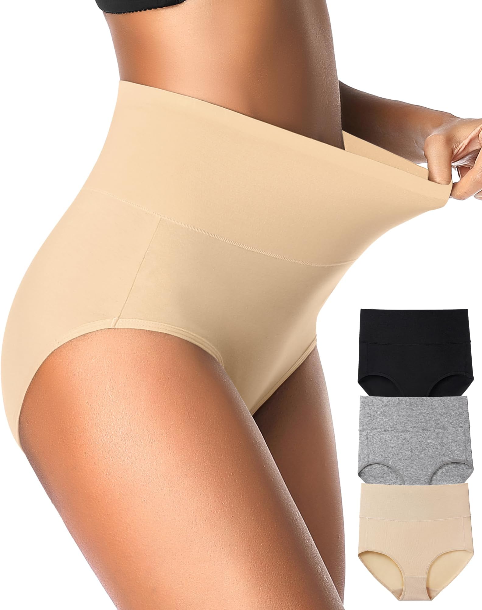 Tummy Control Underwear Soft High Waisted underwear Full Coverage Briefs Breathable Postpartum Cotton Womens Panties