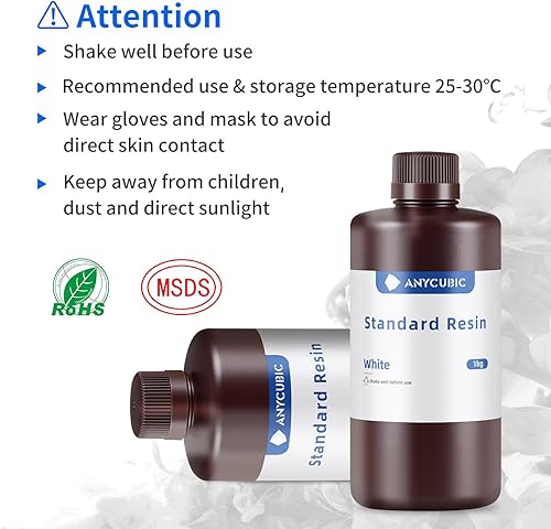 Miniatura 6 de ANYCUBIC Resina de impresora 3D, resina 3D de curado UV LCD de 405 nm, resina de fotopolímero rápido y de alta precisión para impresora 3D de resina