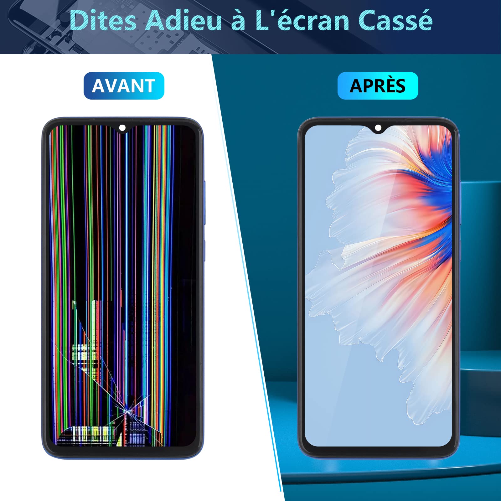 RongZy Écran pour Xiaomi Redmi Note 8 Pro M1906G7I M1906G7G LCD Écran Tactile Digitizer Interne pour Note 8 Pro Assemblé de Remplacement avec Outils(6.53")