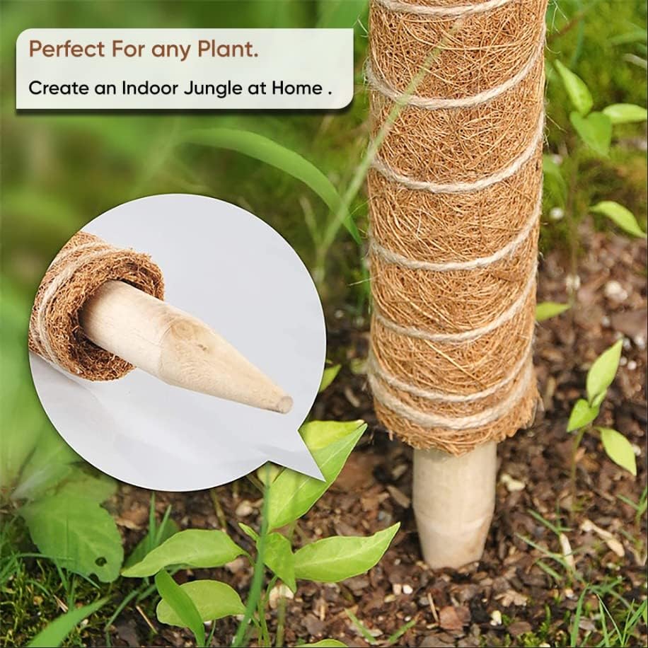 Miniatura 2 de Poste de musgo para plantas Monstera  4 postes de musgo de 17 pulgadas para plantas trepadoras  Poste para plantas de interior con 2 goteros y