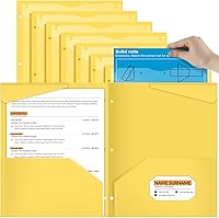 Vista 29 de Henoyso 36 carpetas de plástico de 2 bolsillos con bolsillo frontal transparente y 3 agujeros, tamaño carta, soporte para documentos para llevar a