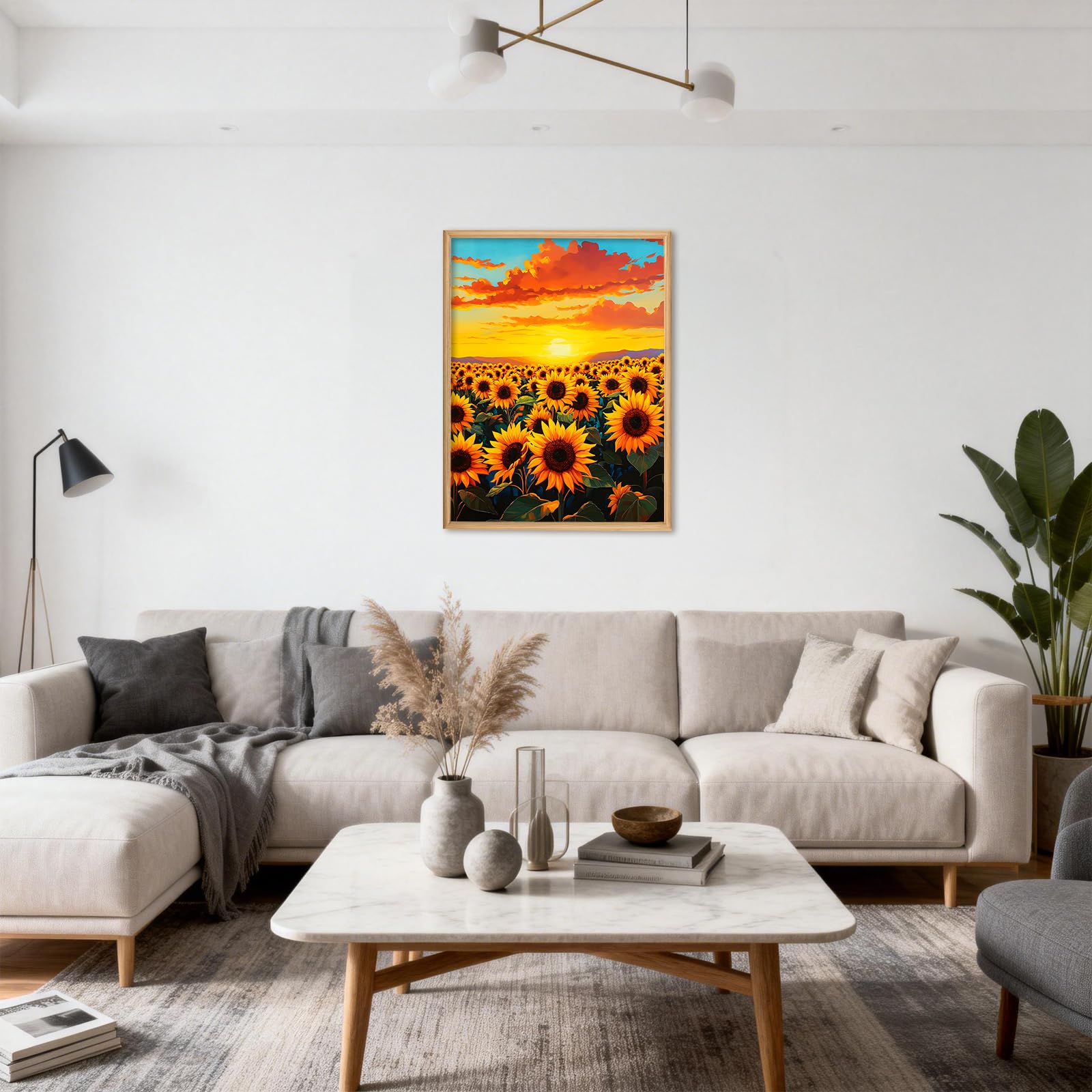 KEYIFA Pintura Por Números Adultos – Kit De Girasoles Con Lienzo 30x40 Cm, Pinceles Y Pigmentos Acrílicos, Manualidad Relajante Y Decoración Del Hogar, Ideal Para Principiantes