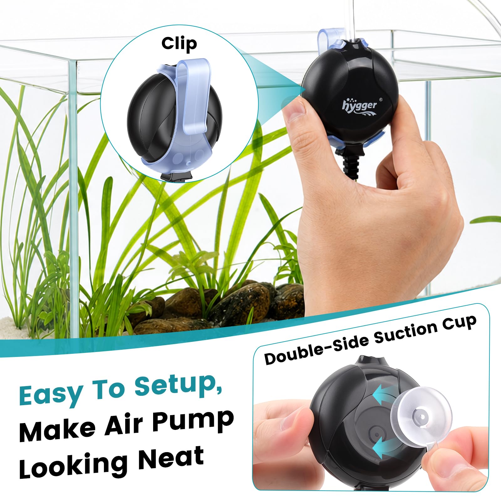 Quiet Aquarium Air Pump - Small & Ultra-Quiet -4