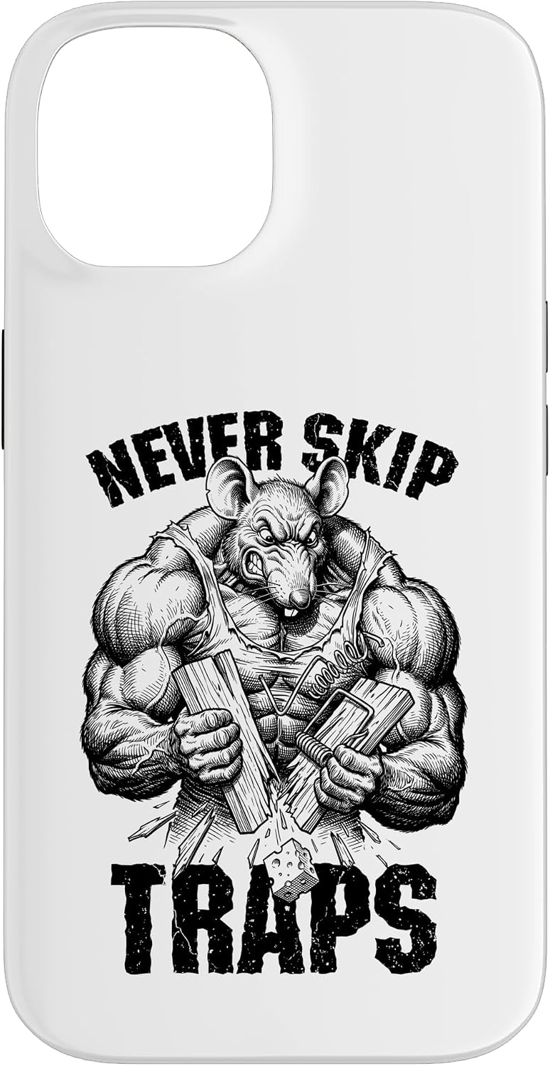 Gym Rat Never Skip Traps Trapezius Funny Muscle Mouse Trap Case for iPhone 14