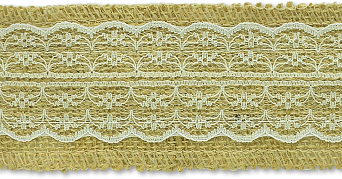Trims by the Yard Brylee Jute Lace Natural | (10 Yard Cut) Trim