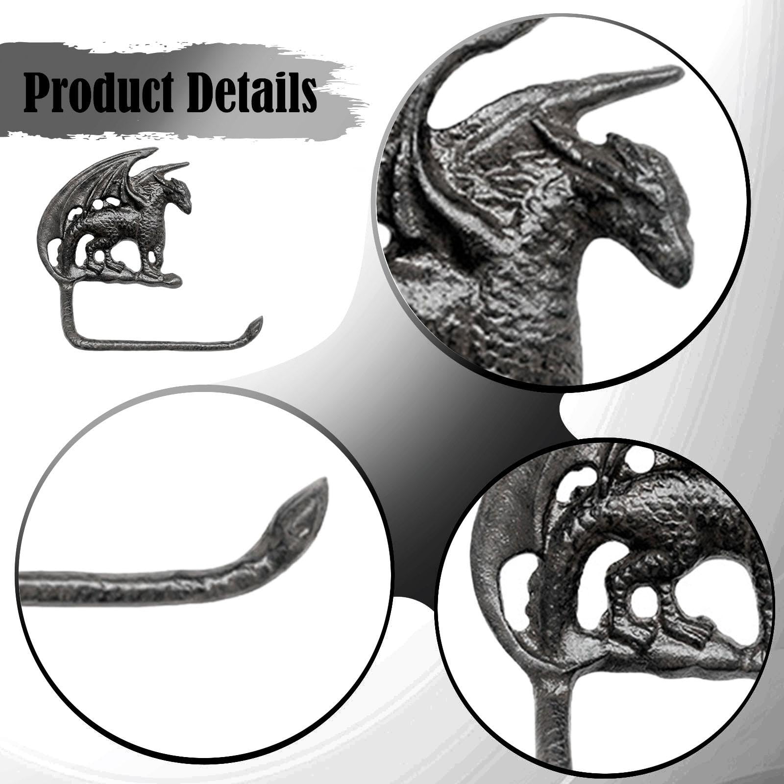 Colgador de toallas con forma de dragón, de hierro fundido, organizador de decoración para el hogar, colgador de toallas de mano montado en pared, Style a