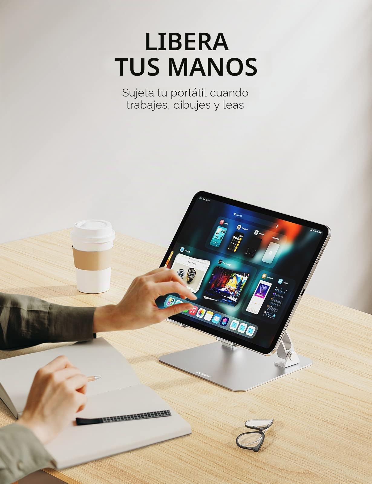 Nulaxy Soporte Portátil Ordenador, Ergonómico Laptop Stand, Soporte Ajustable para Portátil de Aluminio Compatible con MacBook, Air Pro y Otras Computadoras Portátiles de 10-17 Pulgadas
